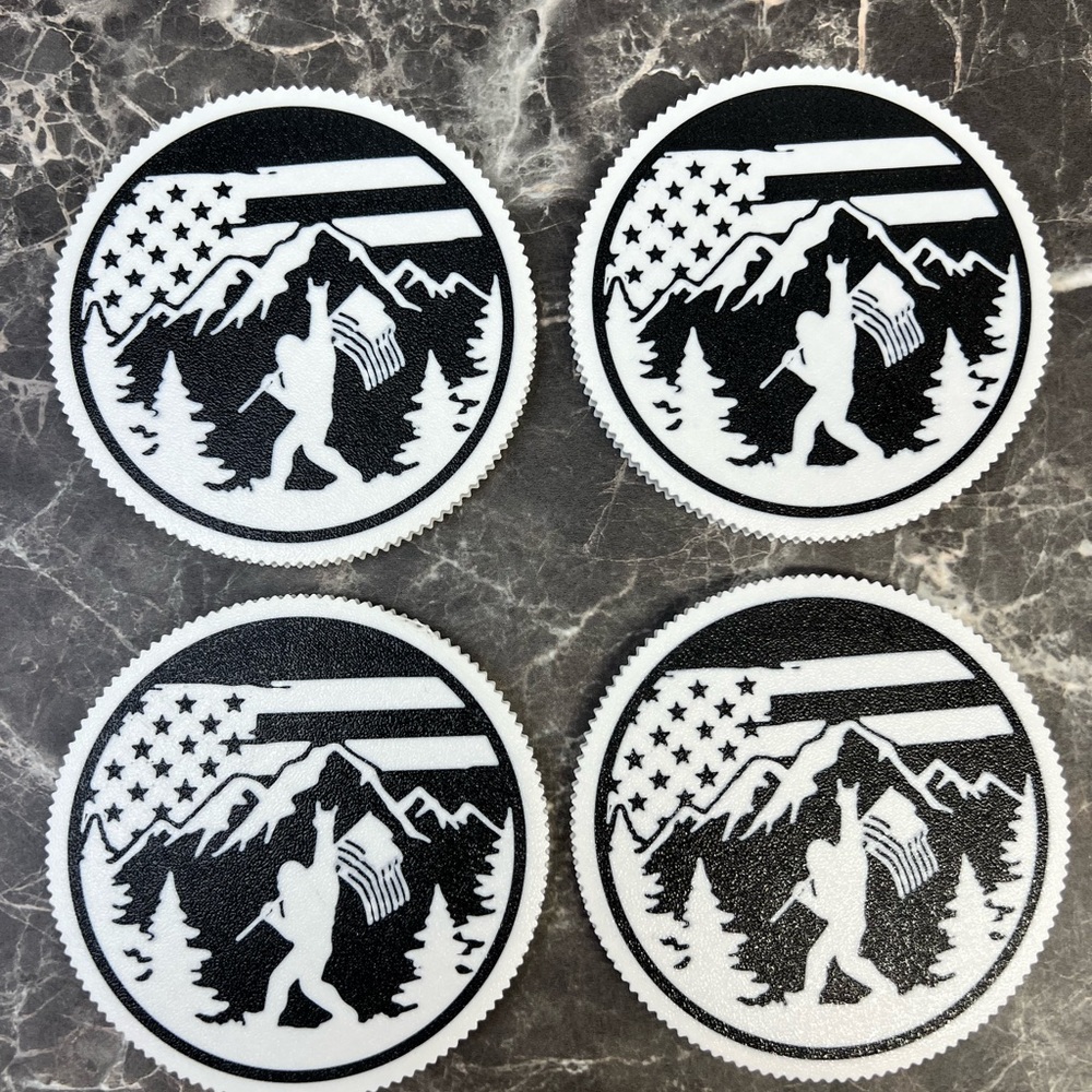 Patriotic Black and White Coasters Set Of 4